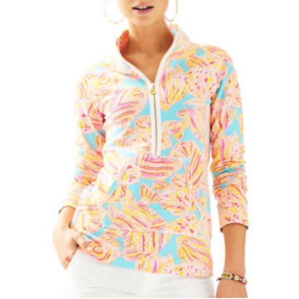Lilly Pulitzer Skipper Popover in Breakwater Blue Tini Bikini size Medium NWT